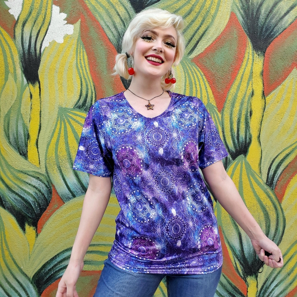 Coquetry Clothing Men's 4th Dimension Trippy Symmetrical Spandex Rave Shirt